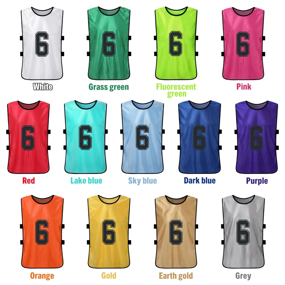 6/12 PCS Adult Quick Drying Soccer Pinnies