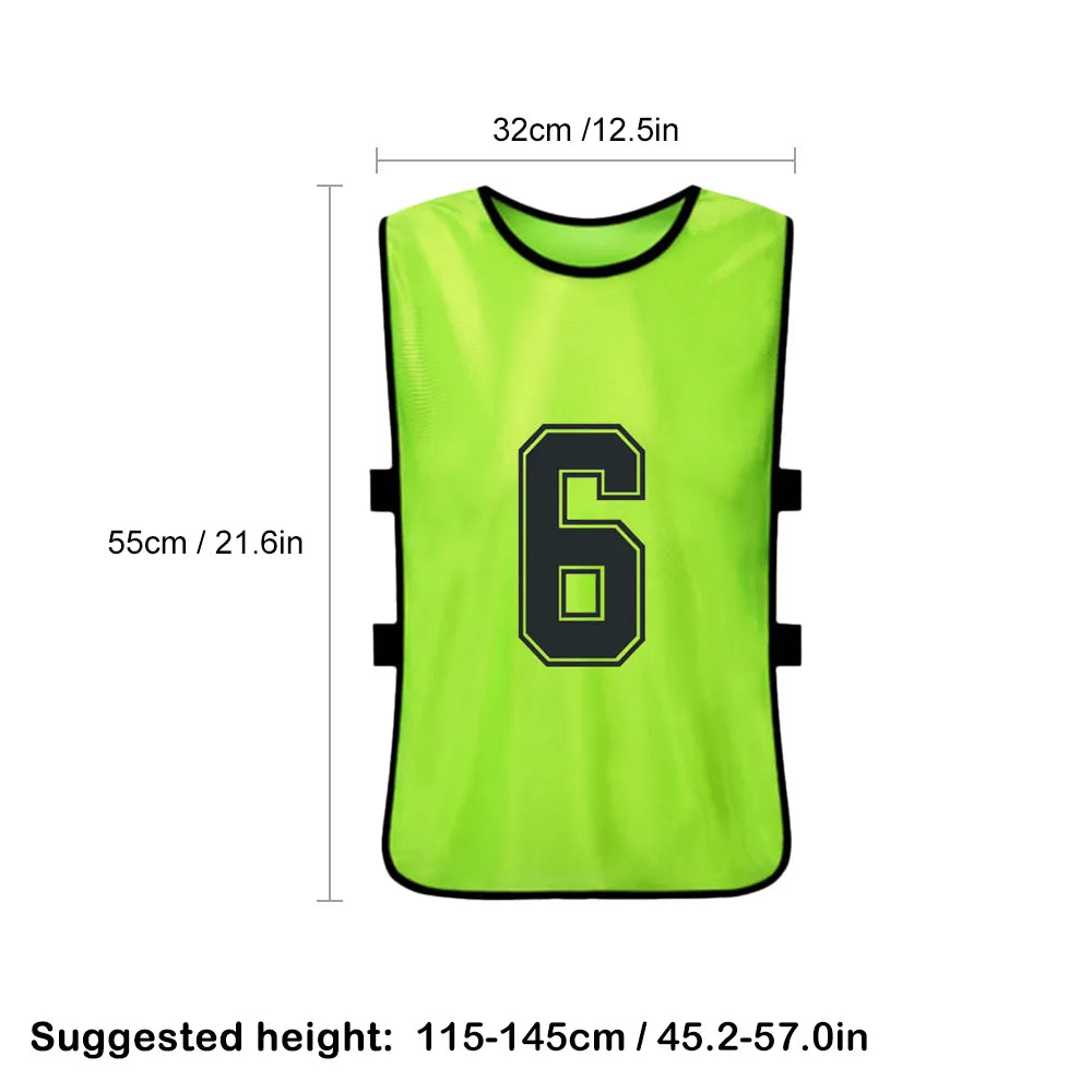 6/12 PCS Adult Quick Drying Soccer Pinnies