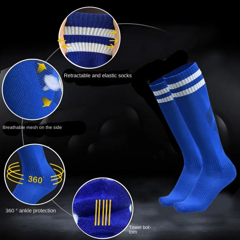 1 Pair Soccer Sports Socks Long  Knee Cotton Spandex socks