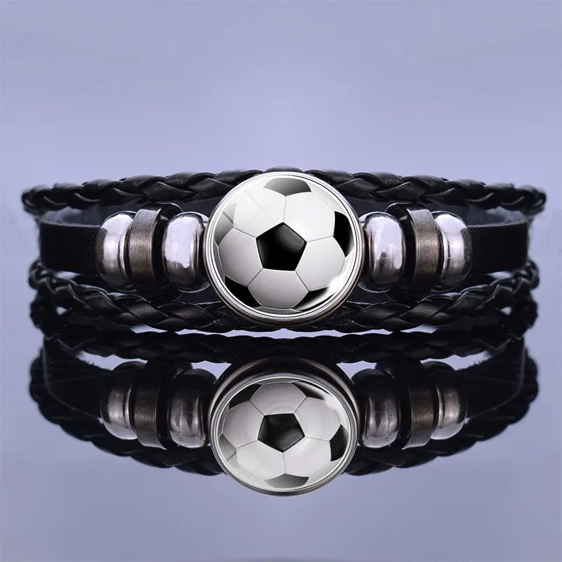 Soccer Leather Bracelet