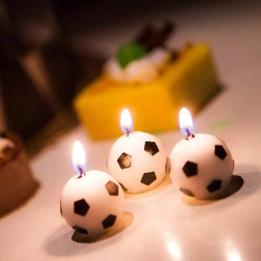 6Pcs Soccer Ball Football Birthday Cake Candles