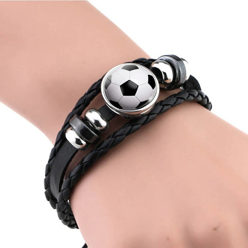 Soccer Leather Bracelet