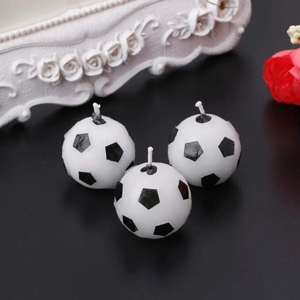 6Pcs Soccer Ball Football Birthday Cake Candles