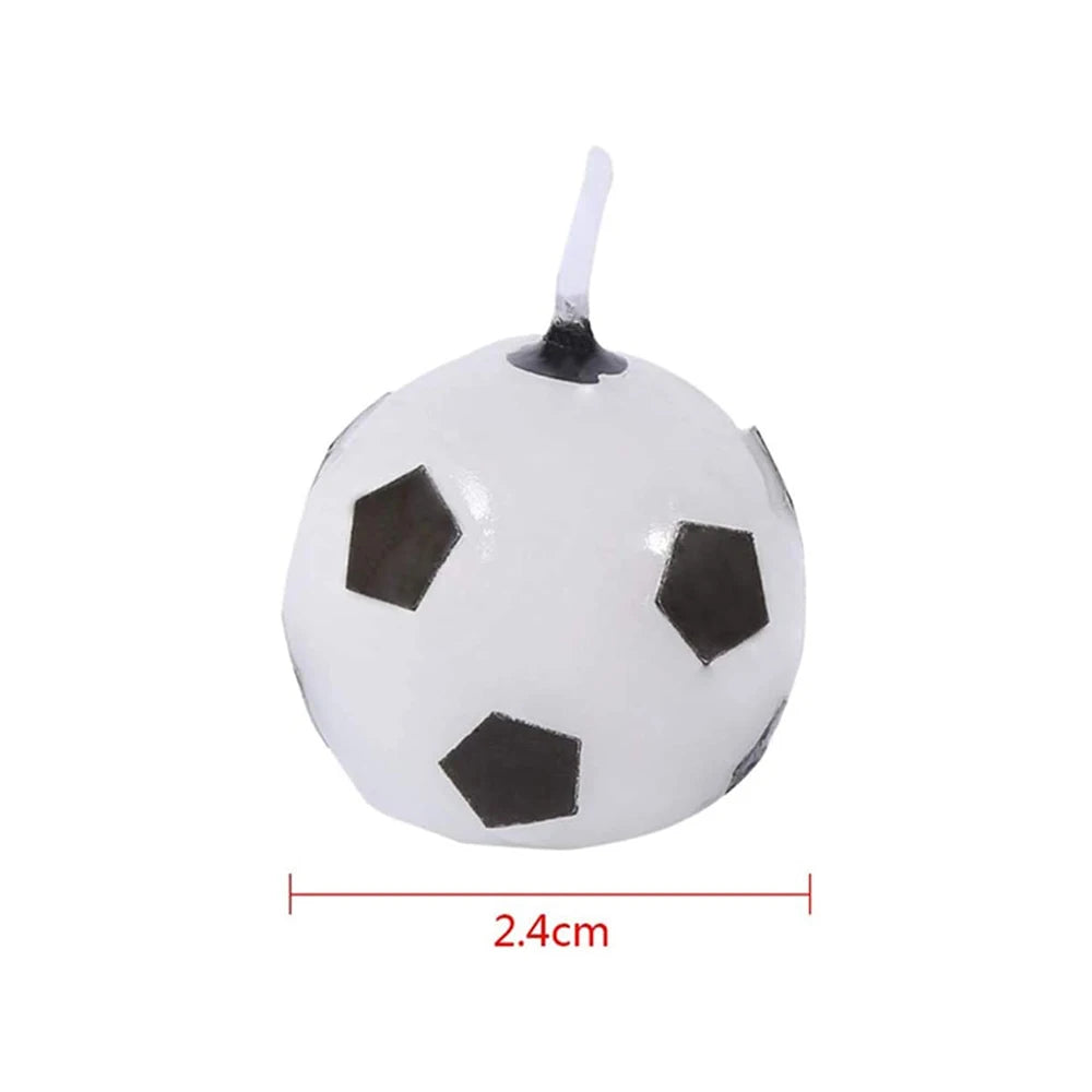 6Pcs Soccer Ball Football Birthday Cake Candles